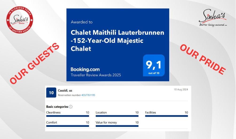 Chalet Maithili Lauterbrunnen -152-Year-Old Majestic Chalet Ngoại thất bức ảnh